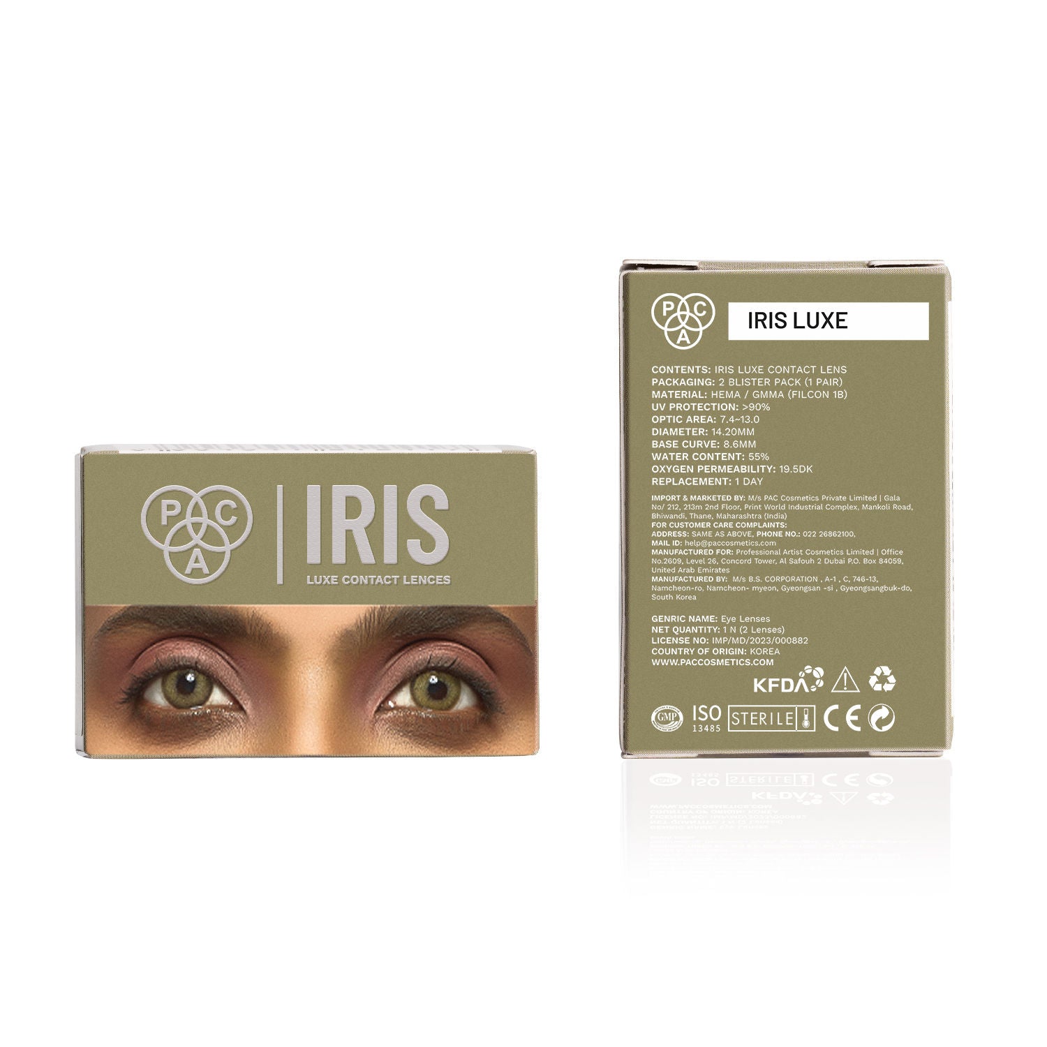 PAC IRIS LUXE Daily Lenses Topaz - Comfortable Natural Looking Lenses, Soft Non-Irritating