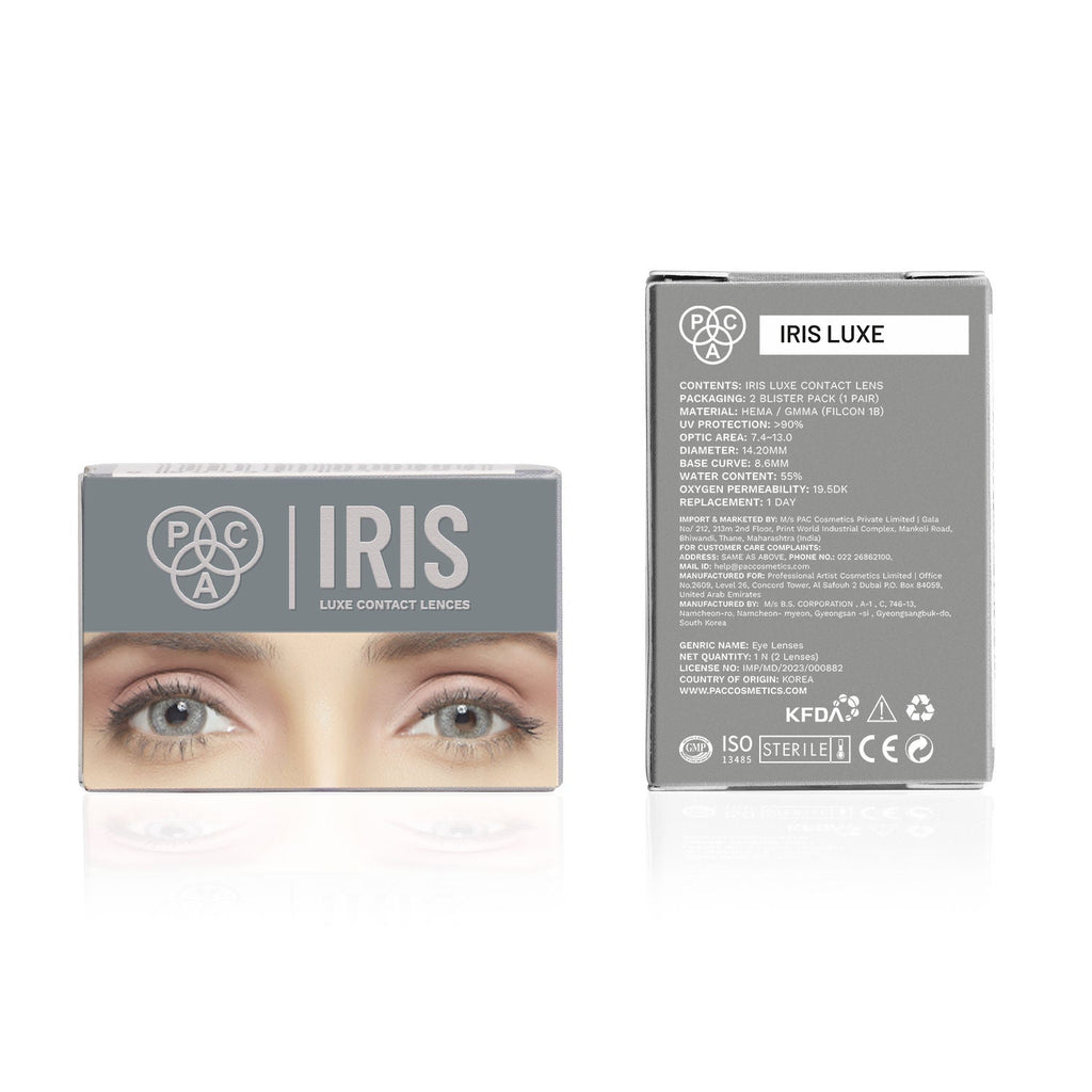 PAC IRIS LUXE Daily Lenses Crystal - Comfortable Natural Looking Lenses, Soft Non-Irritating