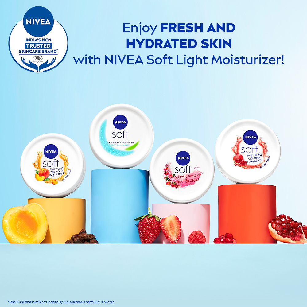 NIVEA Soft Light Moisturizer Cream Peppy Pomegranate For Hands And Body