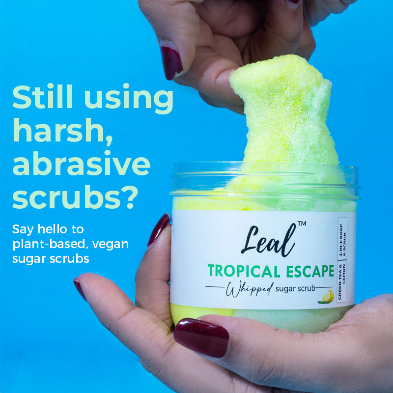 Leal Tropical Escape Green Tea Whipped Face & Body Sugar Scrub