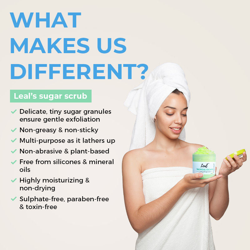Leal Tropical Escape Green Tea Whipped Face & Body Sugar Scrub