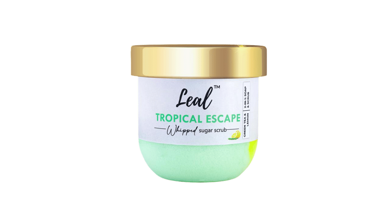 Leal Tropical Escape Green Tea Whipped Face & Body Sugar Scrub