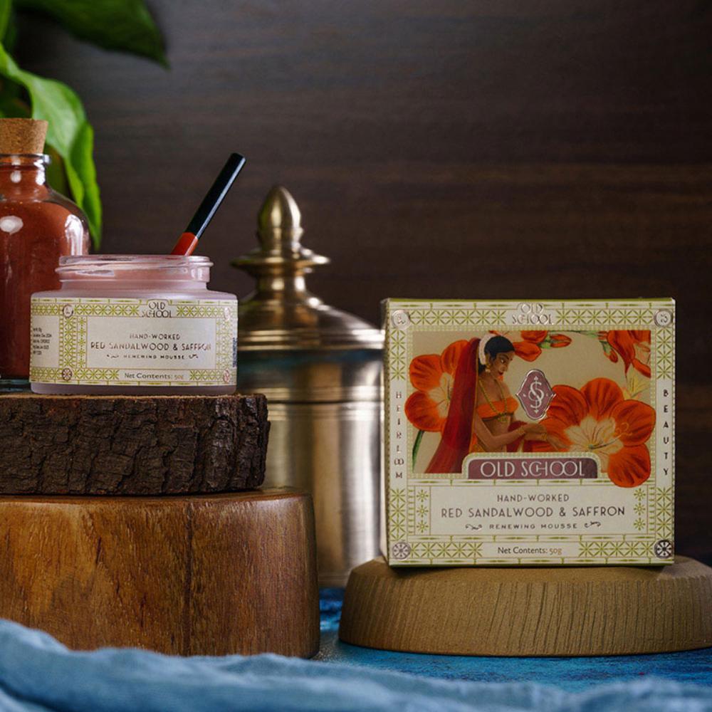 Old School Hand-Worked Red Sandalwood And Saffron Renewing Mousse Face Moisturiser