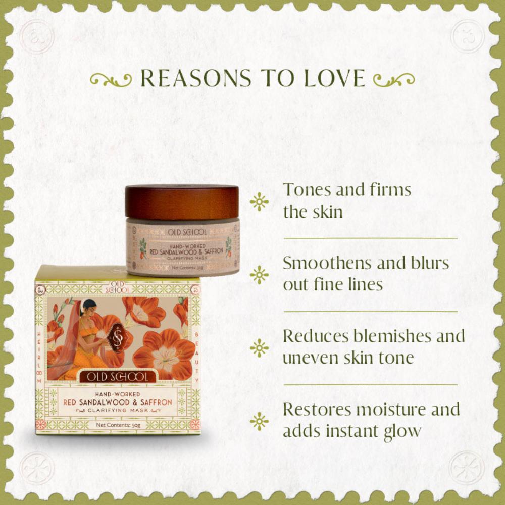 Old School Hand-Worked Red Sandalwood And Saffron Clarifying Face Mask