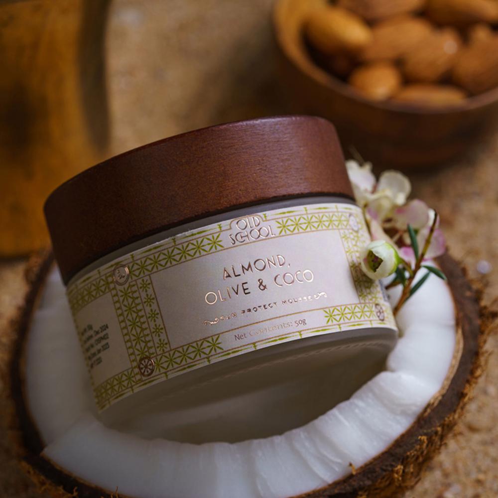 Old School Almond, Olive, And Coco Sun Protect Mousse
