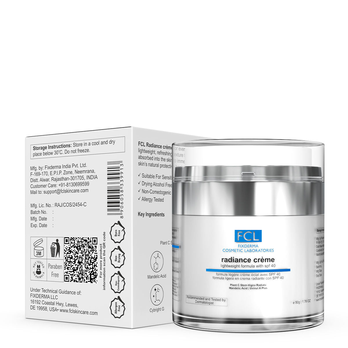 Fixderma Cosmetic Laboratories Lightweight Formula Radiance Cream with SPF 40