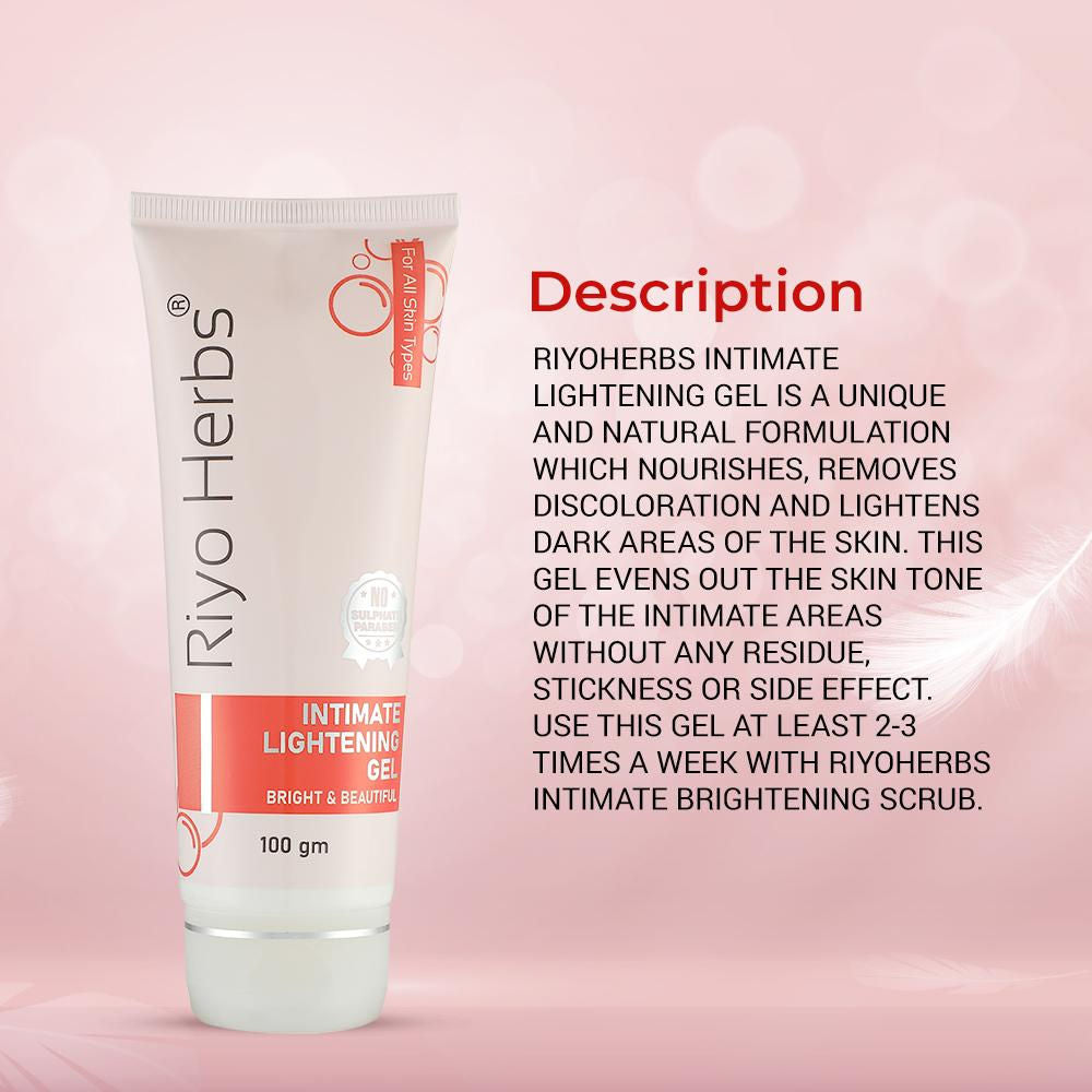 Riyo Herbs Intimate Lightening Gel with Vitamin E & Lemon Peel Extracts for Delicate Skin