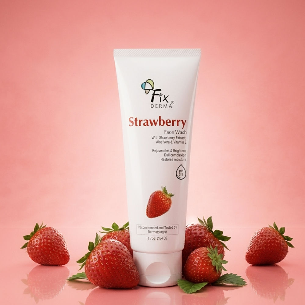 Fixderma Strawberry Face Wash with Vitamin E & Strawberry Extract, Face Wash for Oily Skin