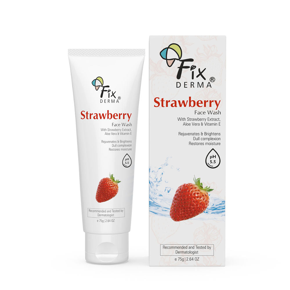 Fixderma Strawberry Face Wash with Vitamin E & Strawberry Extract, Face Wash for Oily Skin