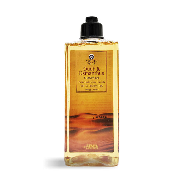 Ayouthveda Oudh & Osmanthus Shower Gel with Exotic Aroma to Cleanse, Hydrate & Refresh Skin