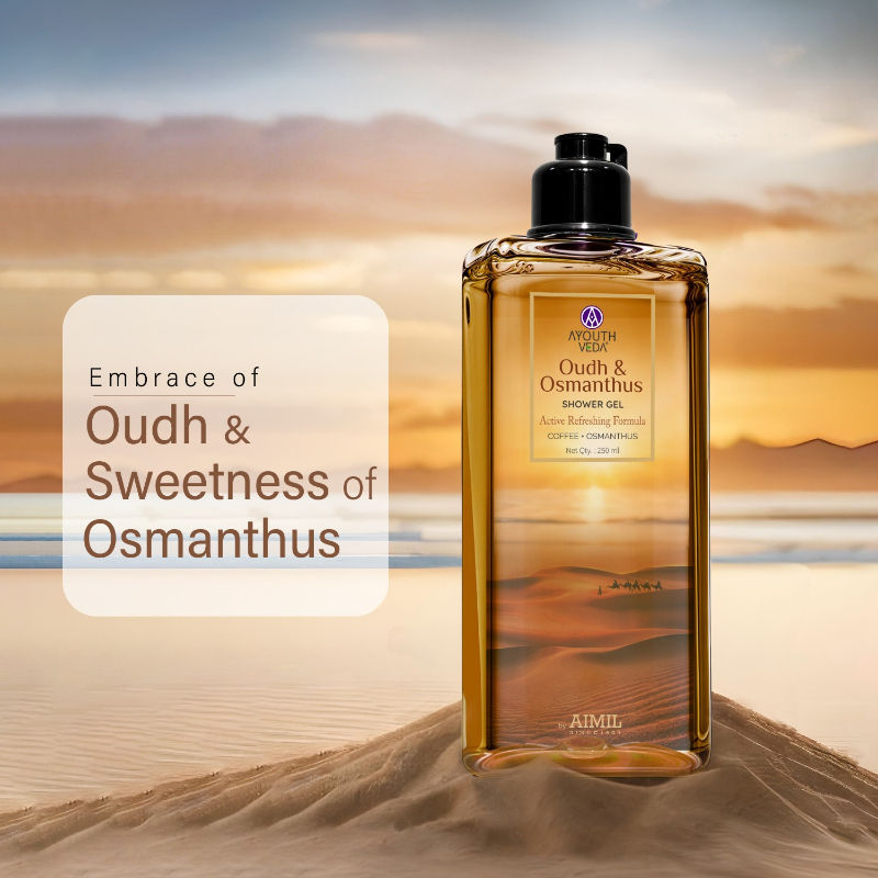 Ayouthveda Oudh & Osmanthus Shower Gel with Exotic Aroma to Cleanse, Hydrate & Refresh Skin
