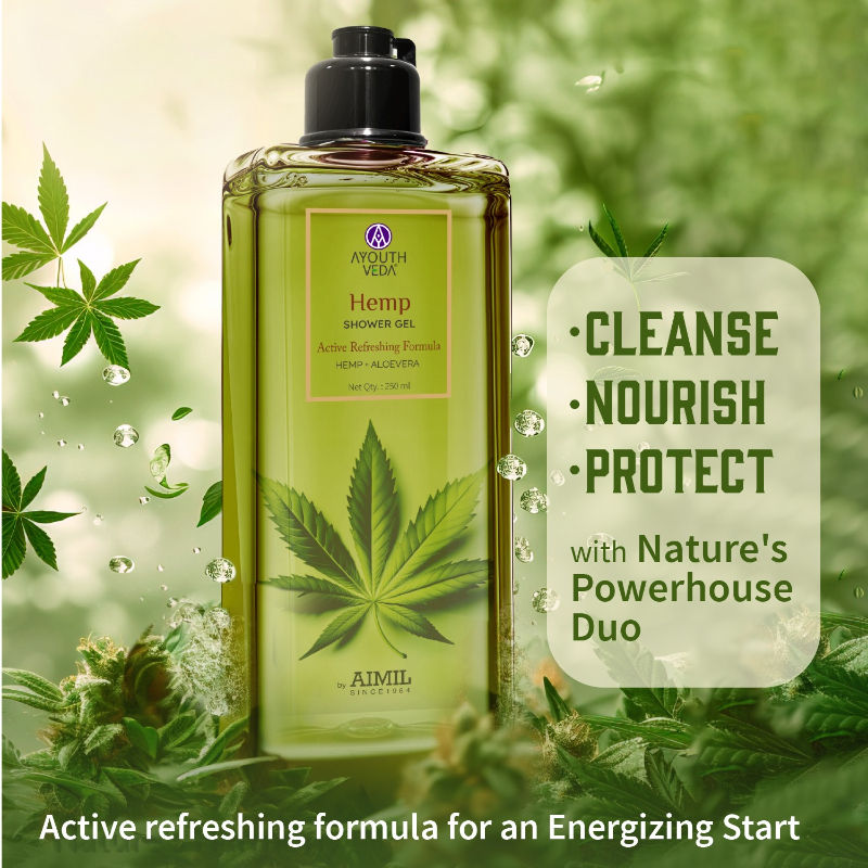 Ayouthveda Hemp Shower Gel with Hemp & Aloe Vera to Rejuvenate & Hydrate Skin
