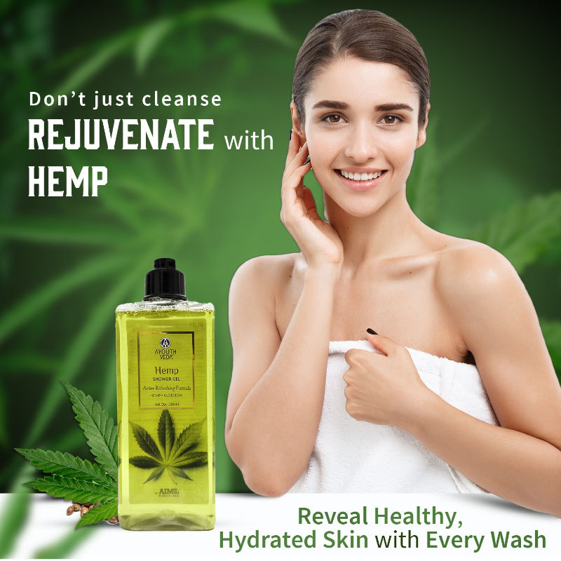 Ayouthveda Hemp Shower Gel with Hemp & Aloe Vera to Rejuvenate & Hydrate Skin