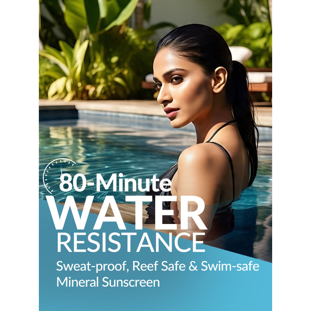 Qurez Mineral Sunscreen SPF 50 PA+++, Blue Light & IR Protection, Water Resistant