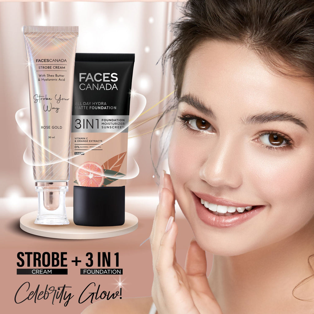 Faces Canada Strobe Cream Primer + Highlighter + Moisturizer With Hyaluronic Acid