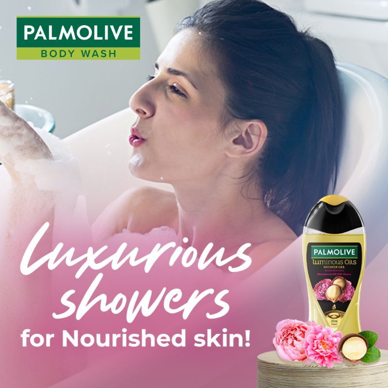 Palmolive Macadamia Oil & Peony Flower Luminous Oils Invigorating, Moisturizing Body Wash