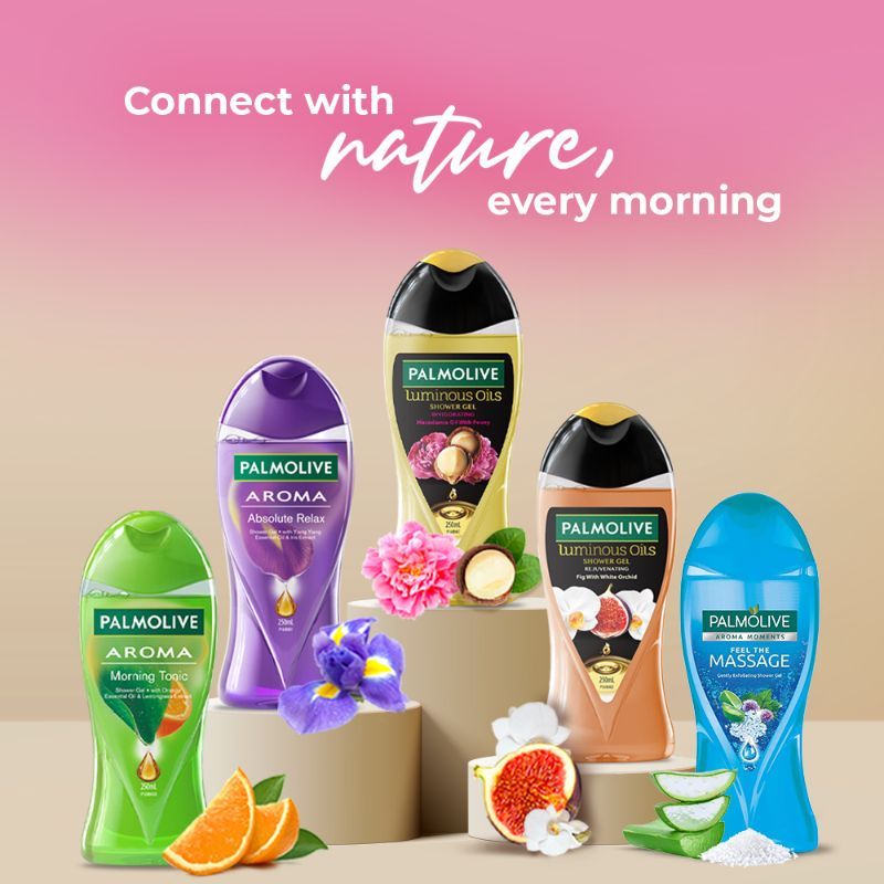 Palmolive Macadamia Oil & Peony Flower Luminous Oils Invigorating, Moisturizing Body Wash