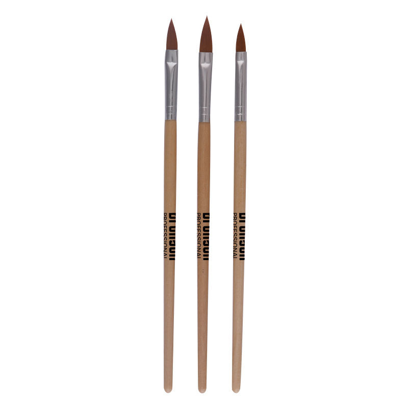 Bronson Professional Nail Art Acrylic Brush Set For Liquid And Powder No.6,8,10