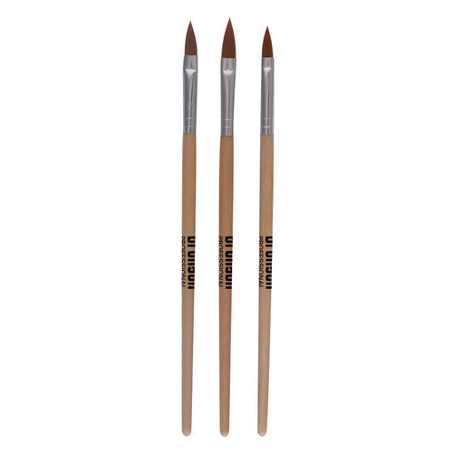 Bronson Professional Nail Art Acrylic Brush Set For Liquid And Powder No.6,8,10
