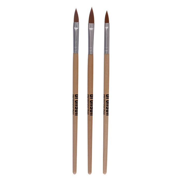 Bronson Professional Nail Art Acrylic Brush Set For Liquid And Powder No.6,8,10