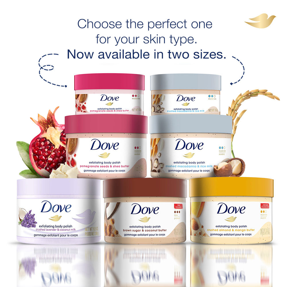 Dove Crushed Macadamia & Rice Milk Moderate Exfoliating Body Scrub