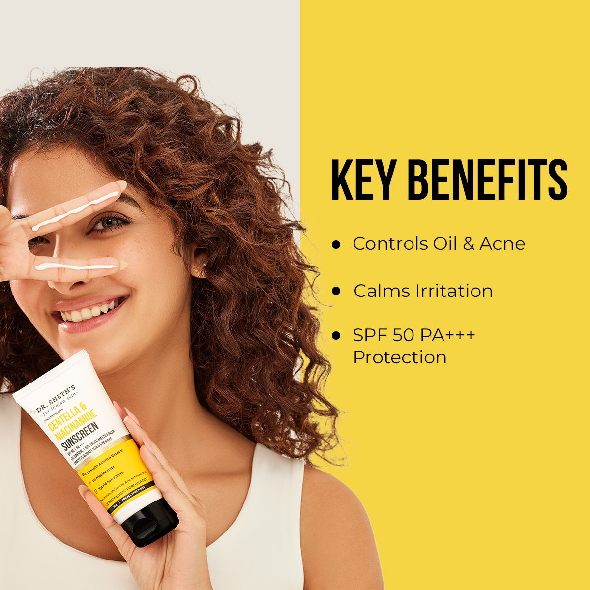 Dr. Sheth'S Centella & Niacinamide Sunscreen Spf 50 Pa+++ Protection For Oily & Acne-Prone Skin