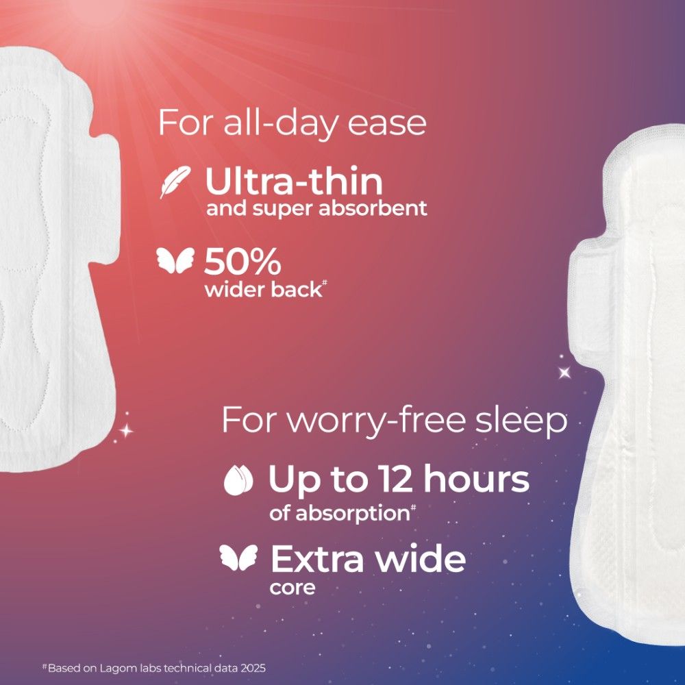 Nua Day And Night Comfort Sanitary Pads