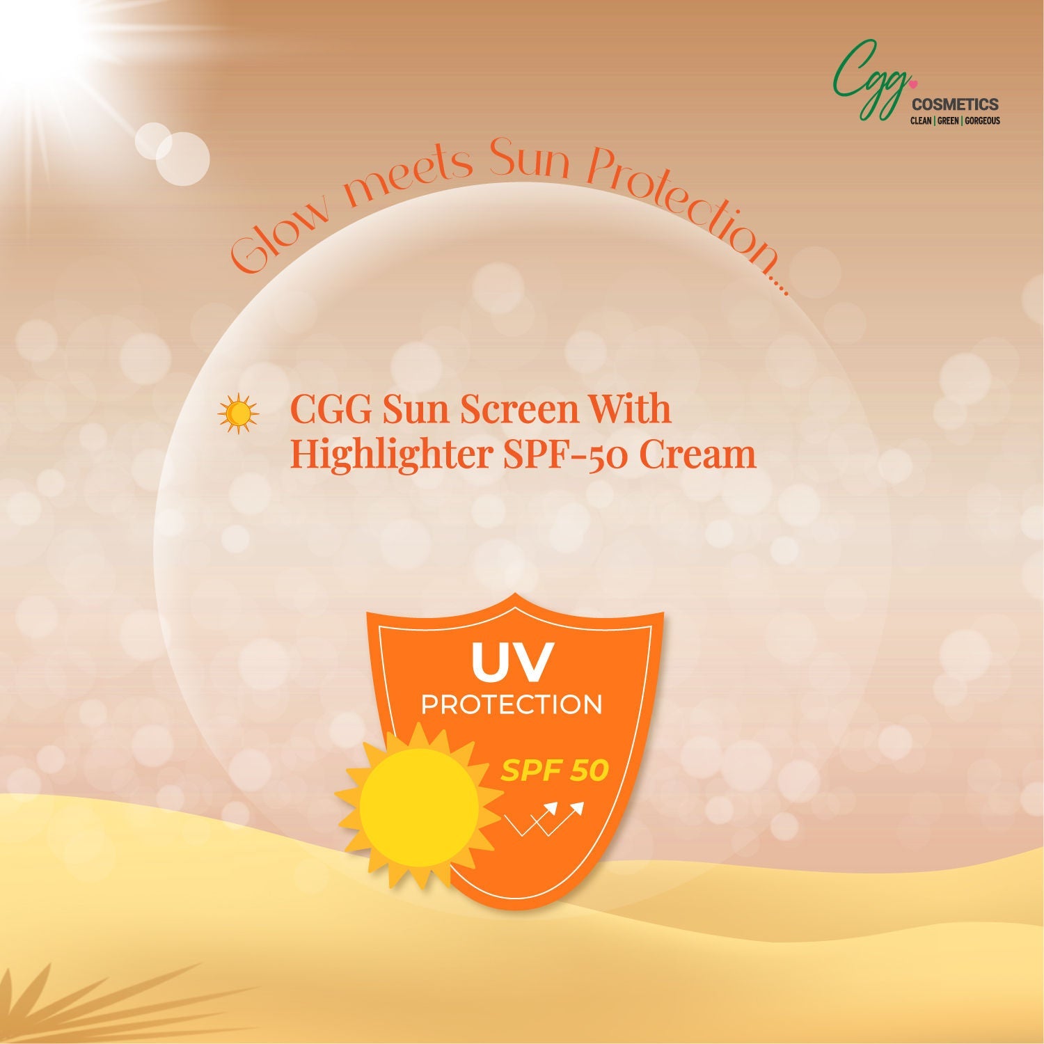 CGG Cosmetics Suncreen SPF 45 + FREE CGG cosmetics Hand cream SPF 45