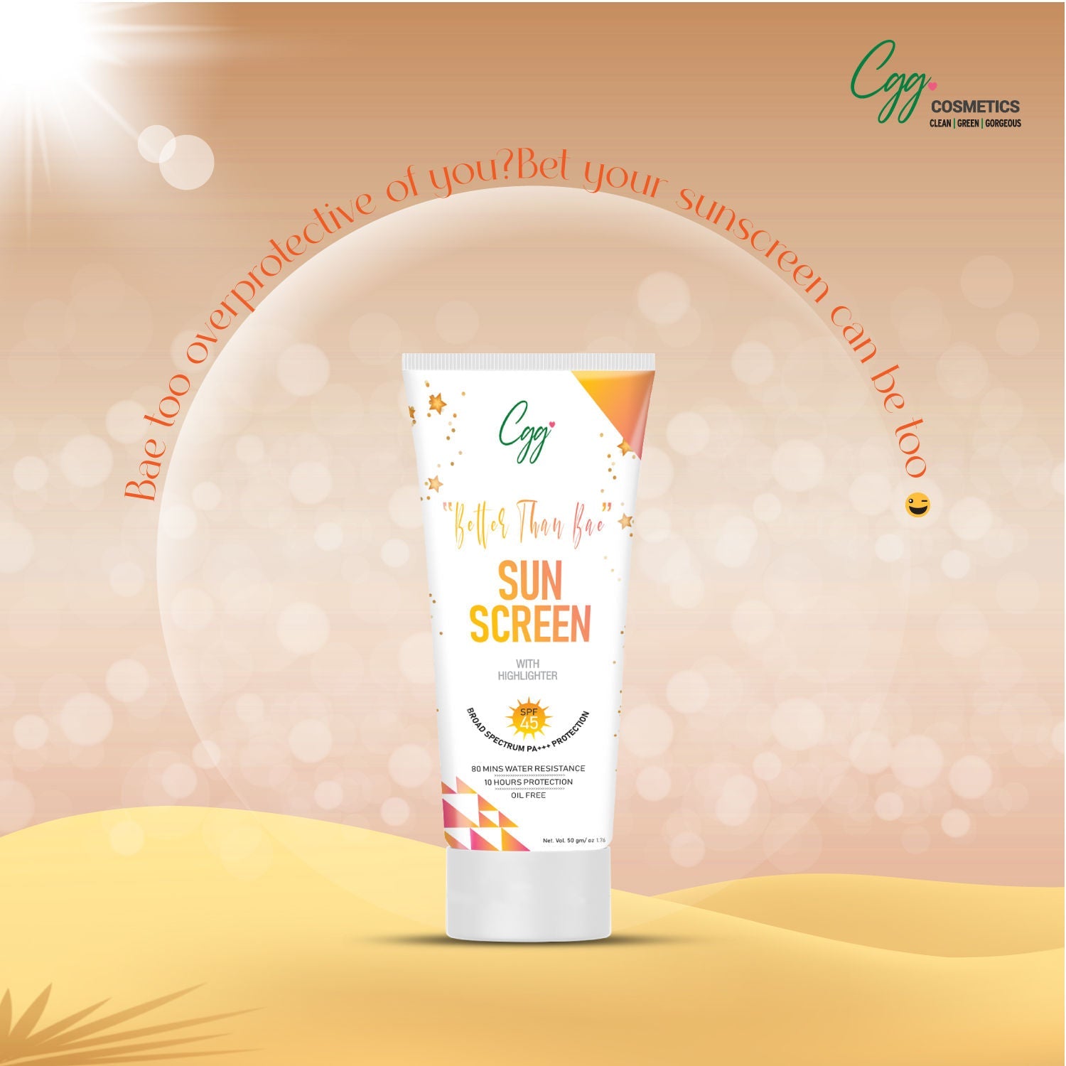 CGG Cosmetics Suncreen SPF 45 + FREE CGG cosmetics Hand cream SPF 45
