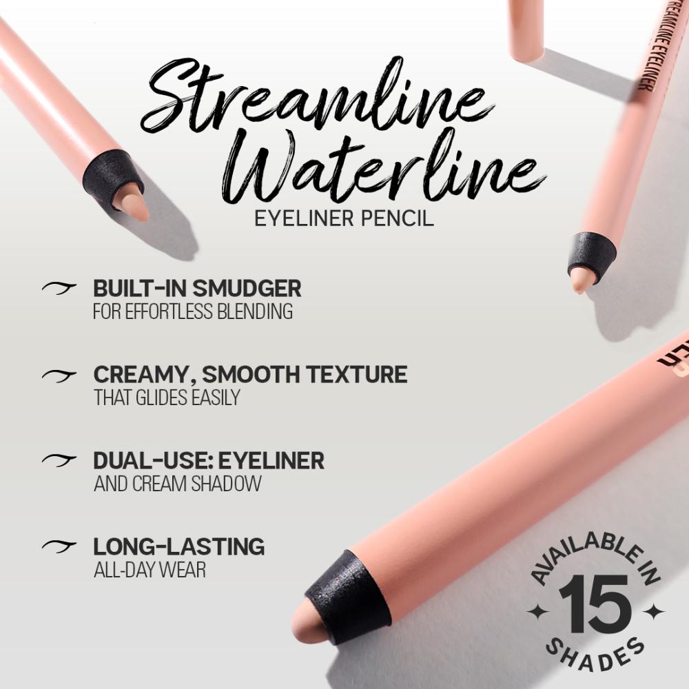 Makeup Revolution Streamline Waterline Eyeliner Pencil-Ultra Creamy Smudge Proof Smokey Looks