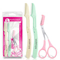Majestique Eyebrow Trimming Scissors With Folding Facial Razors