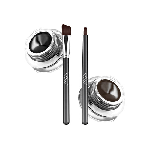 AYA Long Wear Gel Eyeliner Smudge Proof & Waterproof (Black And Brown)