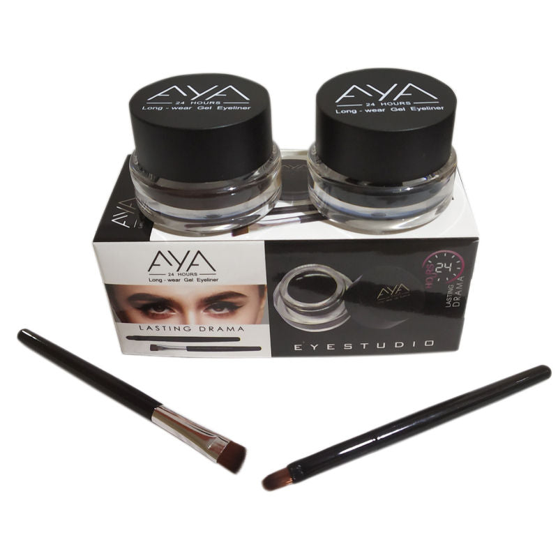 AYA Long Wear Gel Eyeliner Smudge Proof & Waterproof (Black And Brown)
