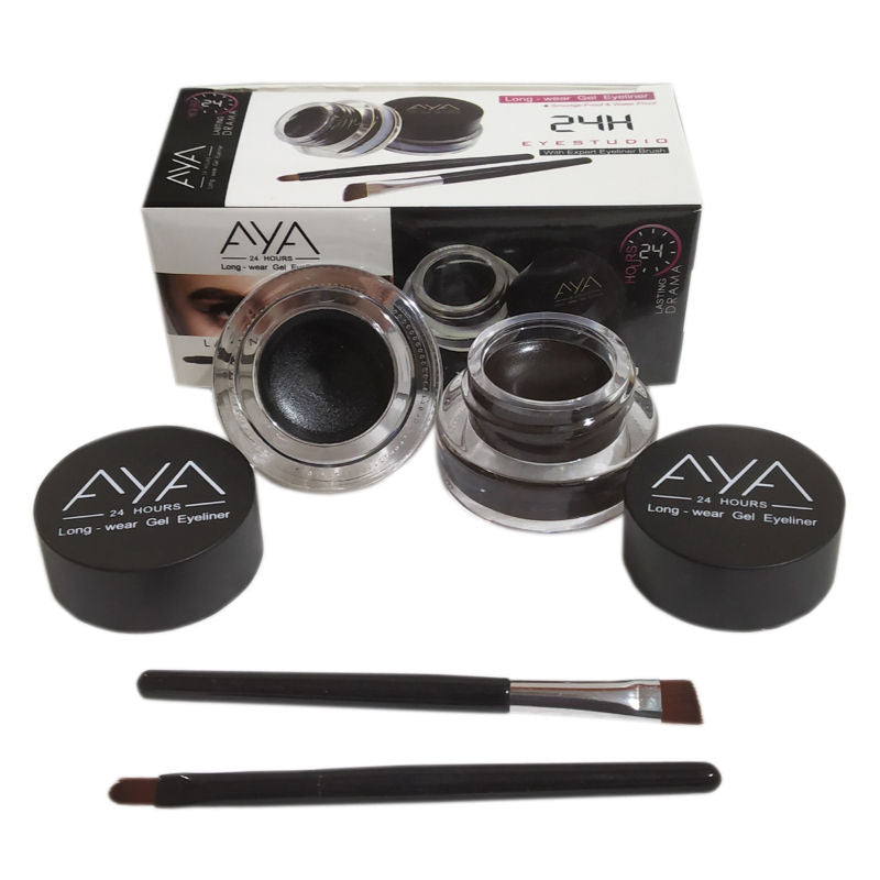 AYA Long Wear Gel Eyeliner Smudge Proof & Waterproof (Black And Brown)