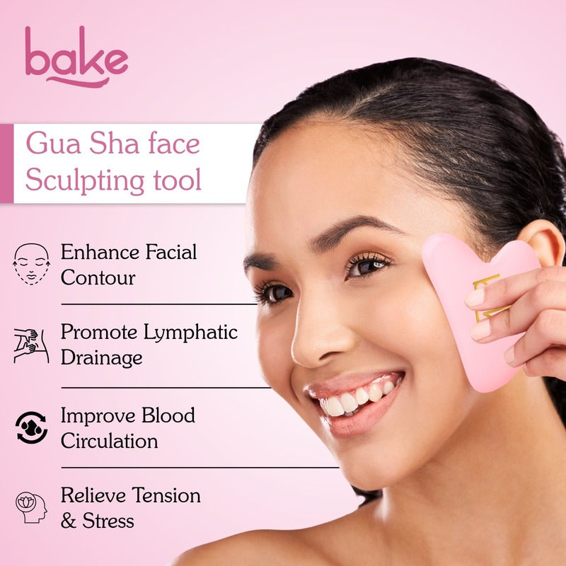 BAKE Quartz Gua Sha Stone Face Massager Tool for Reducing Fine Lines & Wrinkles and Eye Puffiness