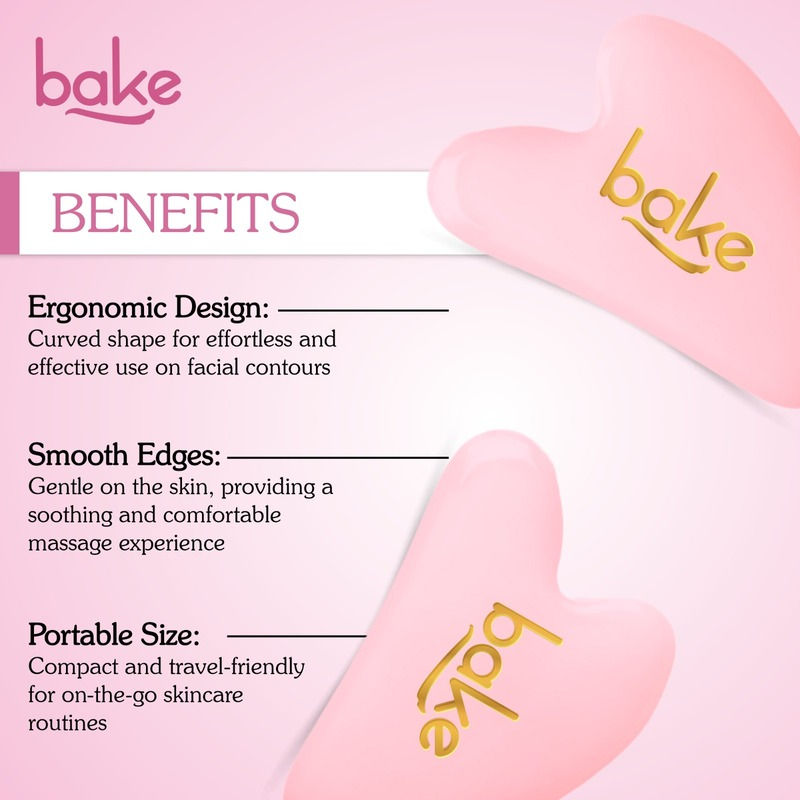BAKE Quartz Gua Sha Stone Face Massager Tool for Reducing Fine Lines & Wrinkles and Eye Puffiness