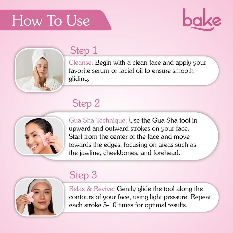 BAKE Quartz Gua Sha Stone Face Massager Tool for Reducing Fine Lines & Wrinkles and Eye Puffiness