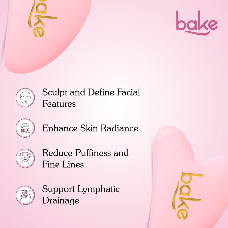 BAKE Quartz Gua Sha Stone Face Massager Tool for Reducing Fine Lines & Wrinkles and Eye Puffiness