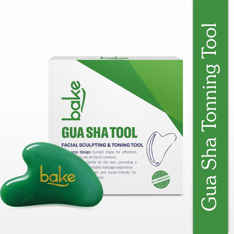 BAKE Jade Gua Sha Stone Face Massager Tool for Reducing Fine Lines & Wrinkles and Eye Puffiness