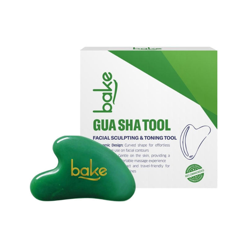 BAKE Jade Gua Sha Stone Face Massager Tool for Reducing Fine Lines & Wrinkles and Eye Puffiness