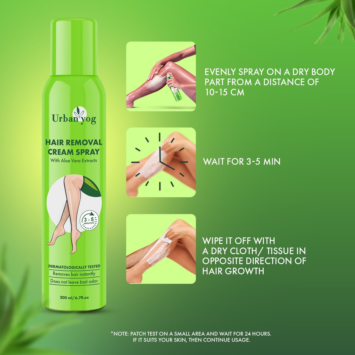 UrbanYog Hair Removal Cream Spray With Aloe Vera Extracts