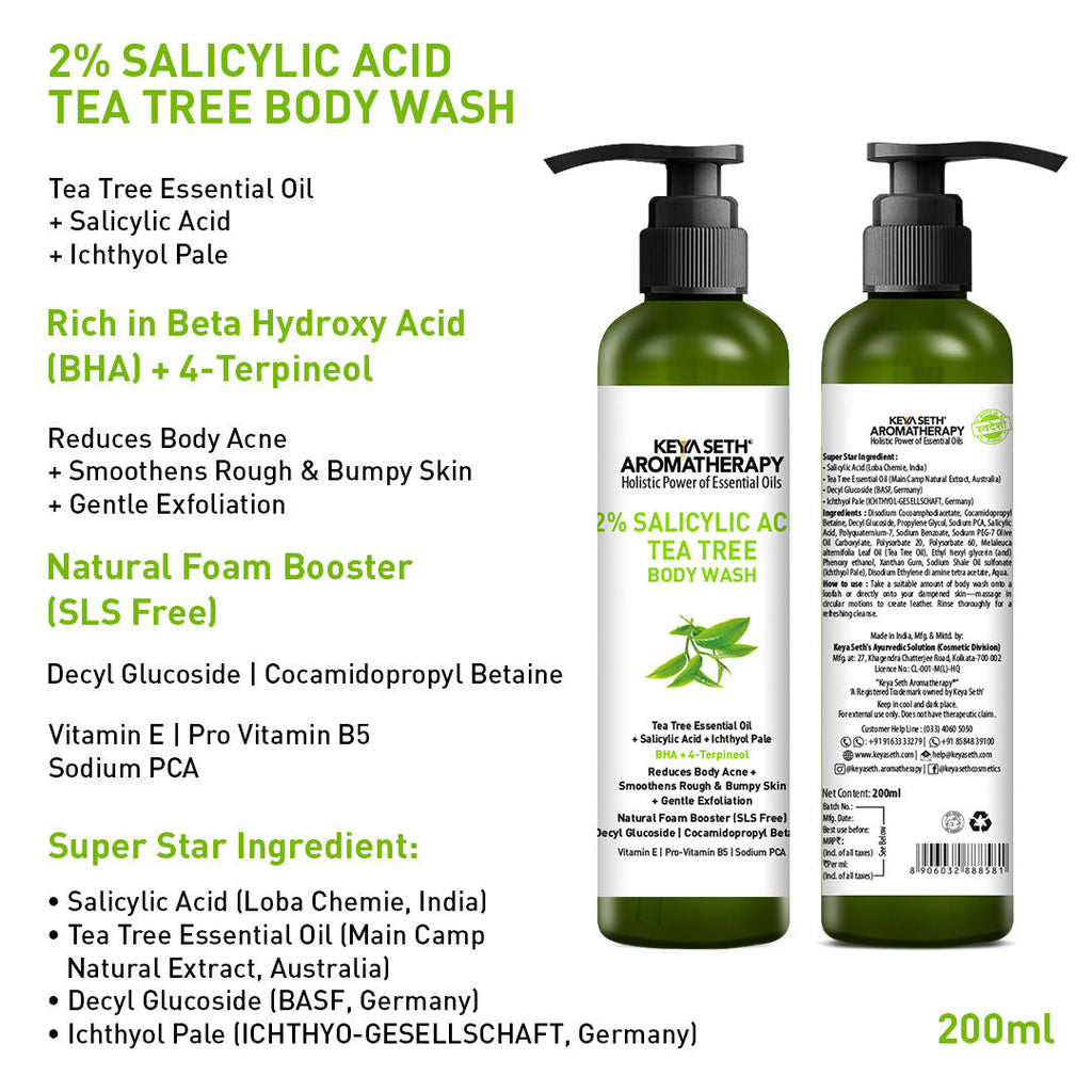 Keya Seth Aromatherapy 2% Salicylic Acid Tea Tree Body Wash