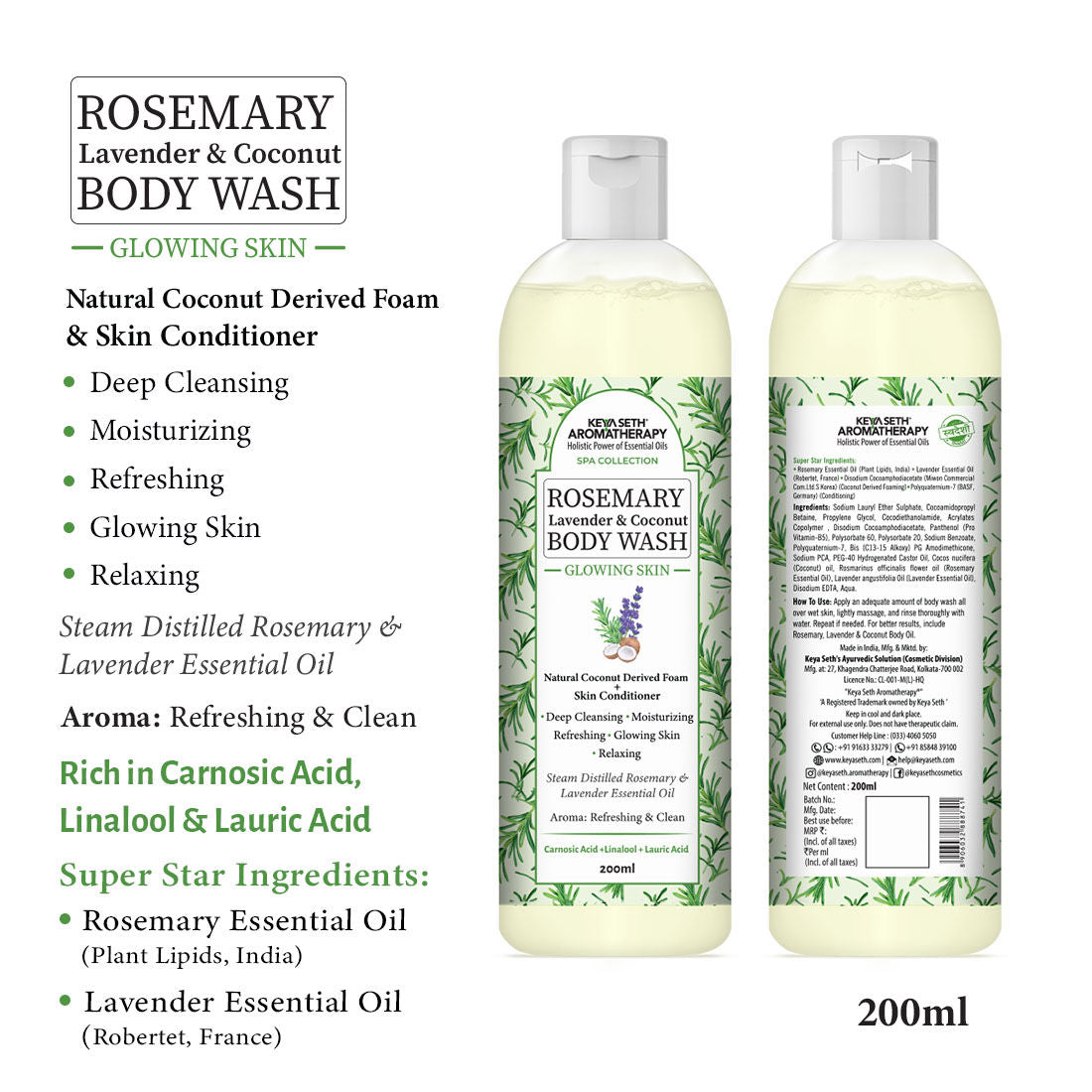 Keya Seth Aromatherapy Rosemary Lavender Coconut Body Wash