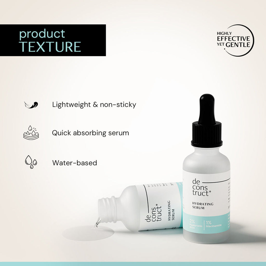 Deconstruct Hydrating Serum, 2% Hyaluronic Acid + 1% Niacinamide, Soft & Plump Skin