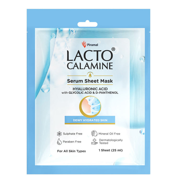 Lacto Calamine Hyaluronic Acid Face Serum Sheet Mask for Intense Hydration Refreshing Plumpy & Dewy Skin