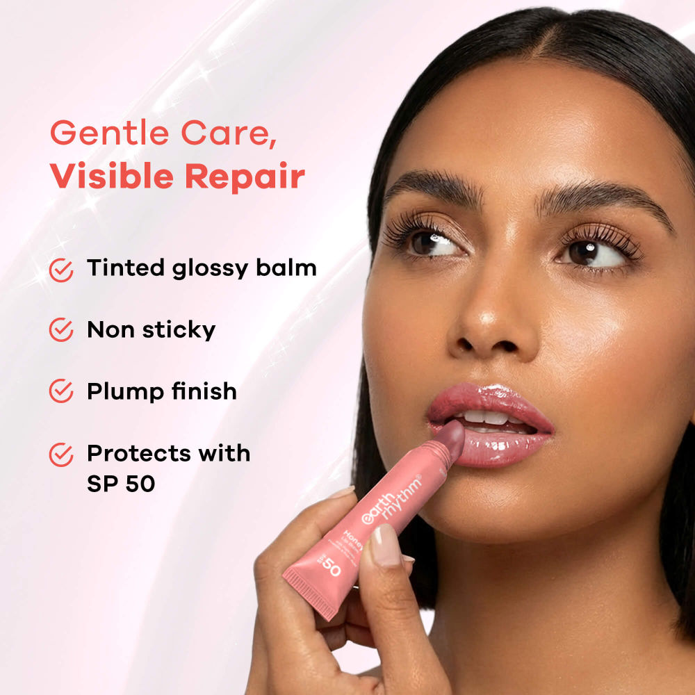 Earth Rhythm Honey Lip Balm Spf 50 Brightens Lips With Propolis, Peptides & Kojic Acid
