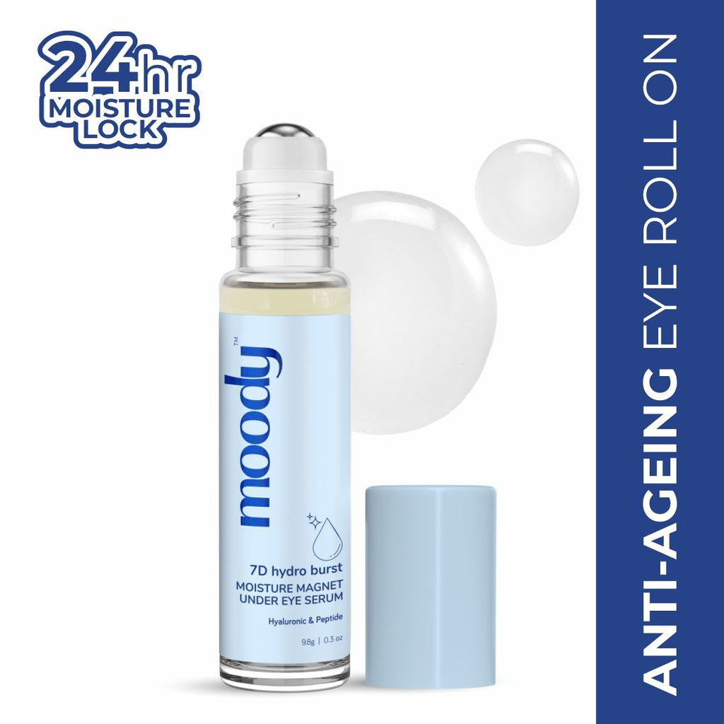 Moody Under Eye Roll On With Hyaluronic,Peptides & Vitamin E- Under Eye Serum For Dark Circles