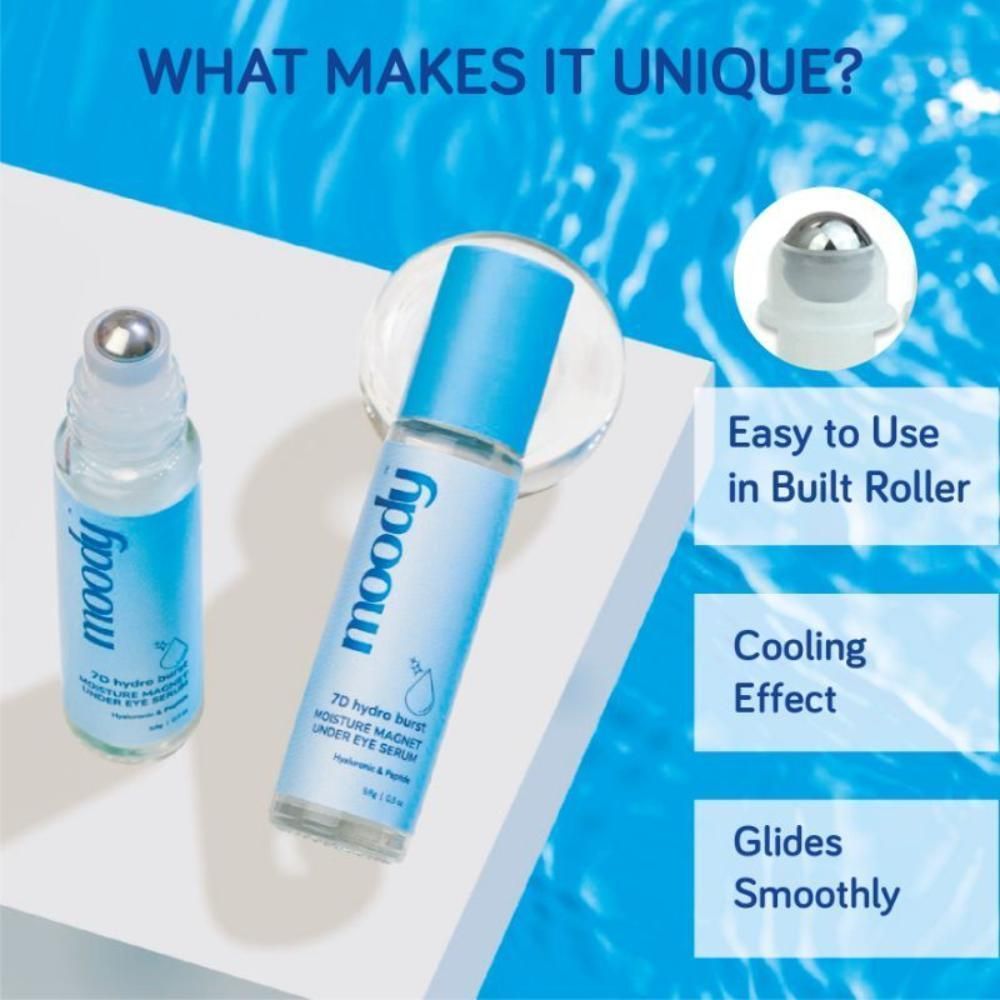 Moody Under Eye Roll On With Hyaluronic,Peptides & Vitamin E- Under Eye Serum For Dark Circles