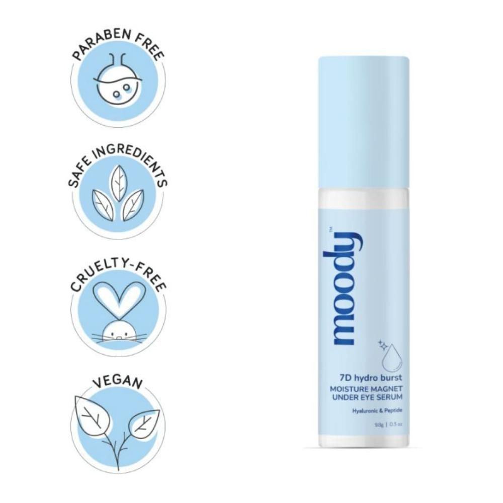 Moody Under Eye Roll On With Hyaluronic,Peptides & Vitamin E- Under Eye Serum For Dark Circles