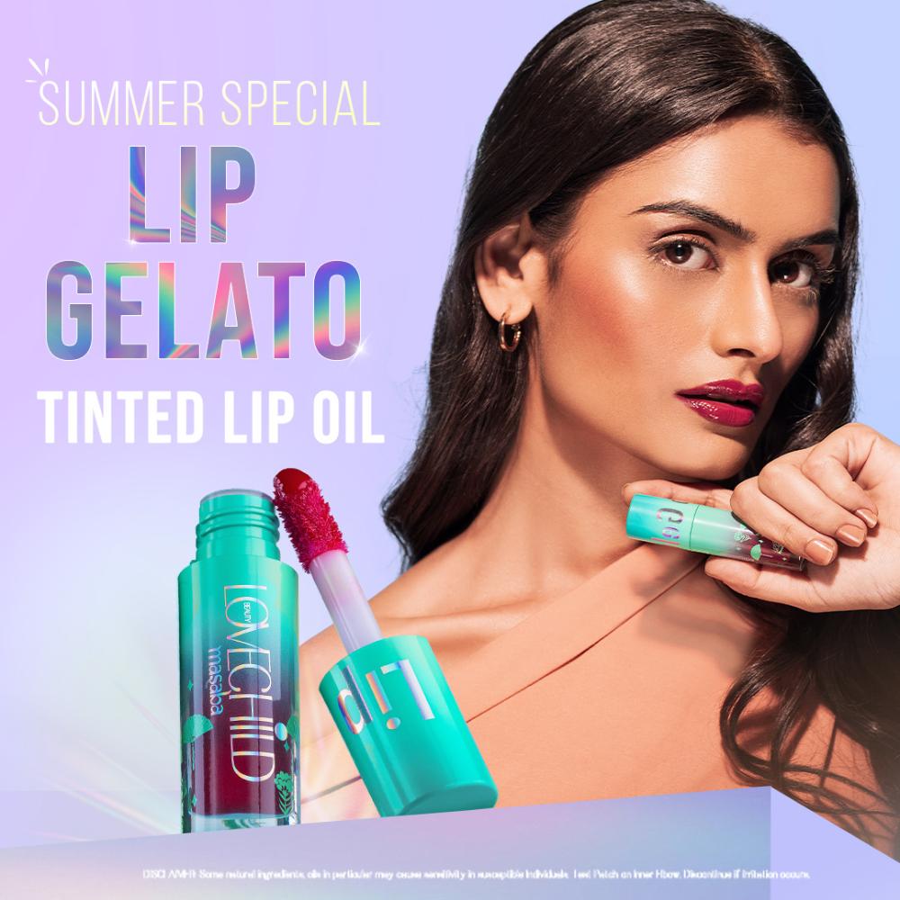 Lovechild Masaba Lip Gloss Oil, Tinted Lip Gelato Enriched with Jojoba Oil & Shea Butter